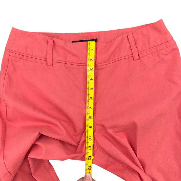 Larry Levine Coral Color Cotton Blend Belt Loop Capri Pants Womens Size 12 - Picture 7 of 8